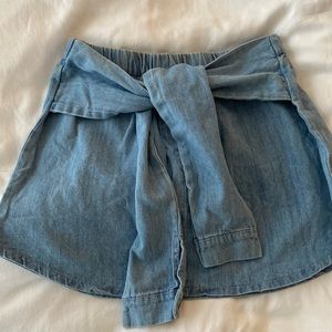 Nasty Gal Tied Sleeves Denim Skirt